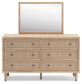 Cielden Queen Panel Headboard with Mirrored Dresser, Chest and 2 Nightstands