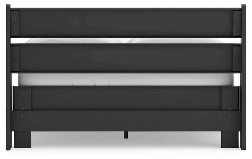 Socalle Full Panel Platform Bed with 2 Nightstands