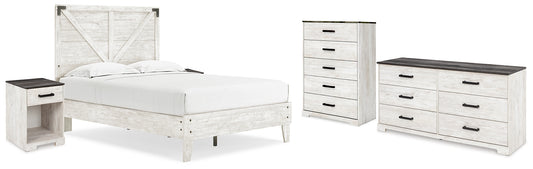 Shawburn Full Platform Bed with Dresser, Chest and 2 Nightstands